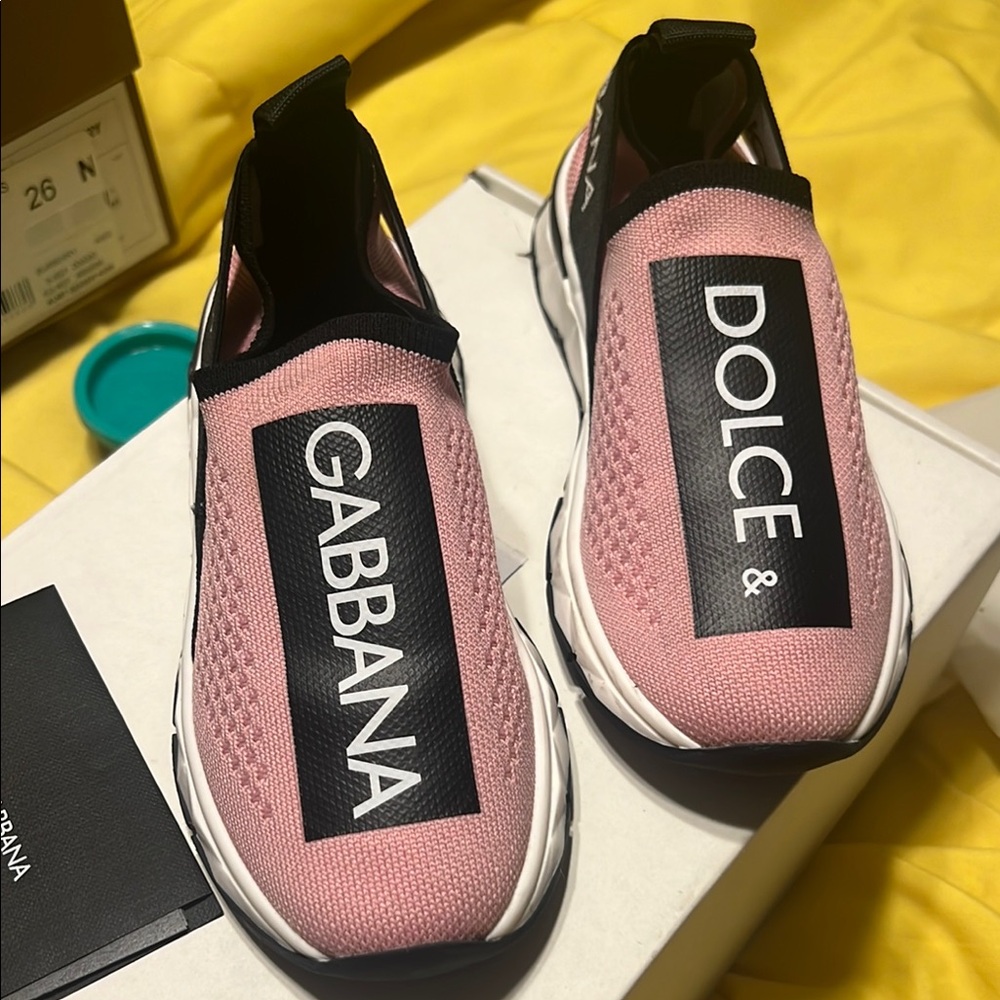 Dolce & Gabbana Women's Pink Slip-On Sneakers